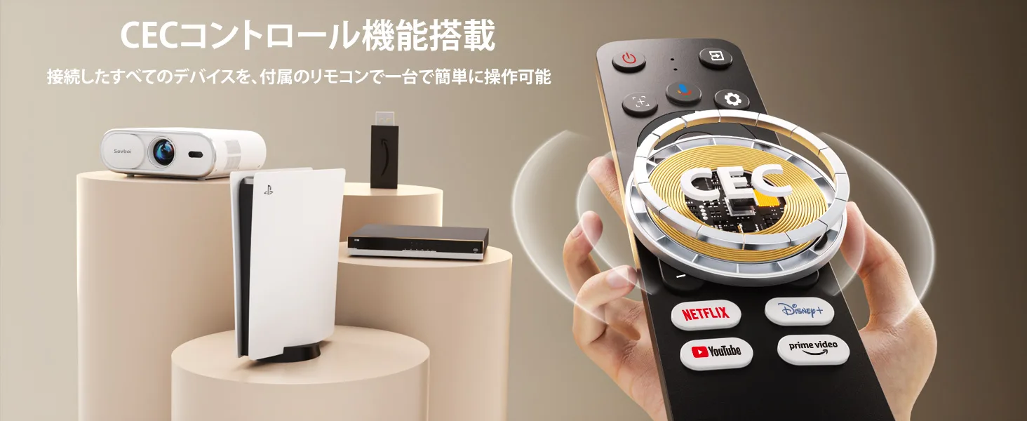 CEC 対応機器と Sovboi E30Max のリモコン